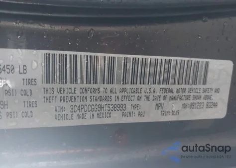 2017 Dodge Journey Crossroad Plus from USA, damaged, VIN 3C4PDCGG9HT538993